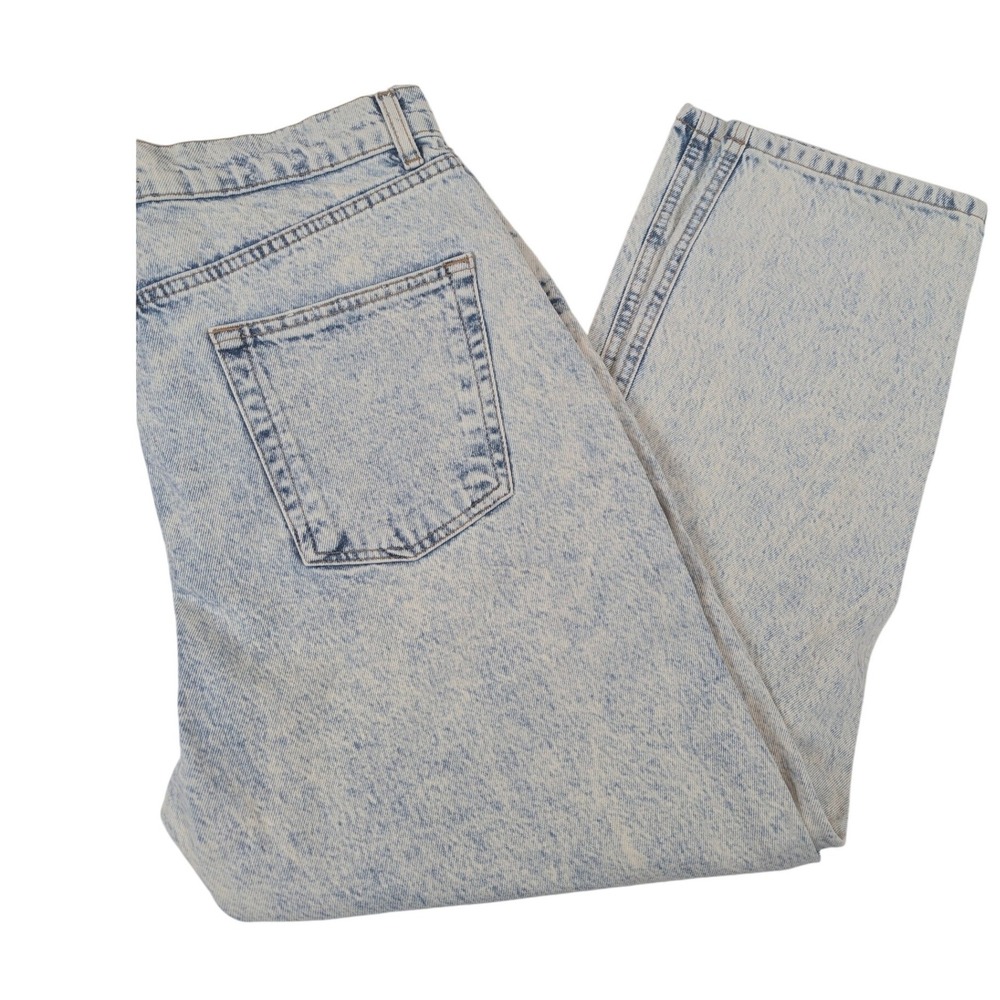 Zara Womens Acid Wash High Rise Straight Leg Jeans Light Blue Size 10